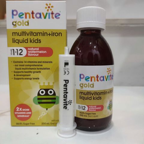 Vitamin Tổng Hợp Pentavite Gold Multivitamin + Iron 200ml – Bổ sung vitamin và tăng cường sức đề kháng cho trẻ em
