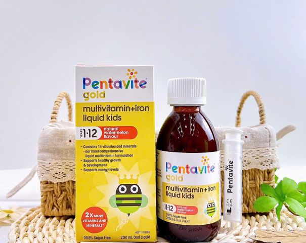Vitamin Tổng Hợp Pentavite Gold Multivitamin + Iron 200ml – Bổ sung vitamin và tăng cường sức đề kháng cho trẻ em