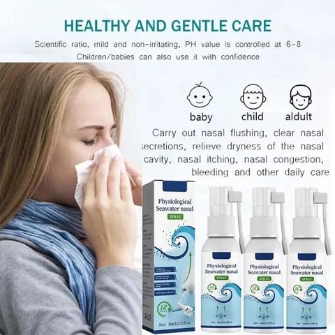 Nước Biển Sâu Xịt Mũi Dạng Phun Sương Cho Người Lớn - Giảm Ngạt Mũi, Khô Rát Mũi Tứcc Thiì - Ann Toànn Dịu Nhẹ