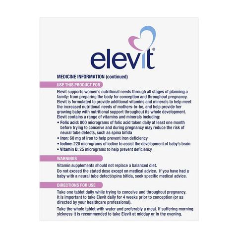 Elevit Bầu - Vitamin Tổng Hợp Cho Bà Bầu 30/100 Viên, Hỗ Trợ Sức Khỏe Mang Thai Và Nuôi Con Sữa Mẹ