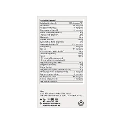 Vitamin Tổng Hợp Centrum cho Phụ Nữ 90 Viên - Hỗ Trợ Sức Khỏe, Làm Đẹp Tóc, Da, Móng - Vitamin Úc Chính Hãng 625130