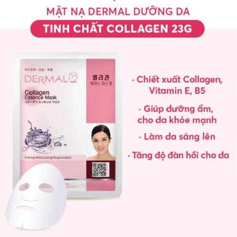 [Quà tặng] Mặt nạ dưỡng da tinh chất trắng da Dermal Hàn Quốc 23 gram cho bông tẩy trang IPEK