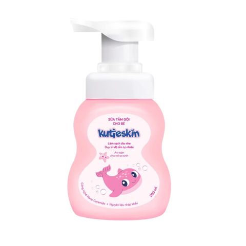 Sữa tắm gội cho bé Kutieskin ngừa rôm sảy, mẩn ngứa, duy trì độ ẩm tự nhiên làn da bé - Chai 200ml