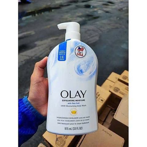Sữa Tắm Olay Exfoliating Moisture Body Wash 975ml - Tẩy Da Chết Nhẹ, Dưỡng Ẩm Sâu, Giúp Làn Da Mịn Màng Sáng Khỏe