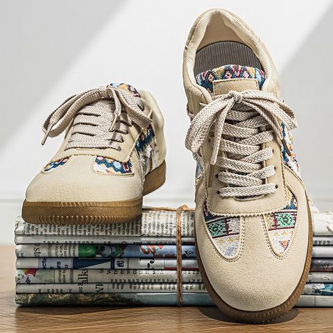 Giày Sneaker Nam Hoạ Tiết Thổ Cẩm Mã M685 Kết Hợp Da Lộn Phong Cách Hàn Quốc