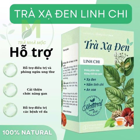 Trà Xạ Đen Nấm Linh Chi, An Xoa Hỗ Trợ Gan Nhiễm Mỡ, Men Gan Cao, Mát Gan, Thanh Lọc Cơ Thể, Cải Thiện Giấc Ngủ Hộp 30 túi x 3 gr.