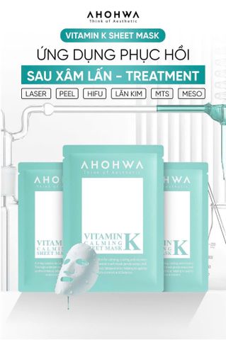 [5 miếng] Mặt nạ Ahohwa VITAMIN K SHEET MASK – PHỤC HỒI DA SAU XÂM LẤN phù hợp với mọi loại da