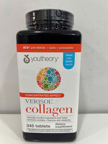 Viên Uống Collagen Youtheory + Biotin 345 Viên - Thực Phẩm Chức Năng Cải Thiện Đẹp Da Tóc Móng Hiệu Quả