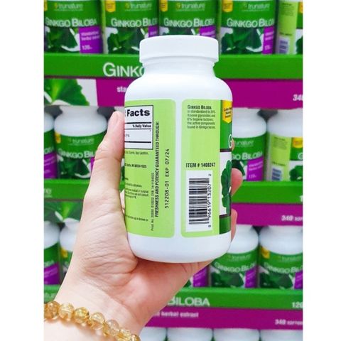(Auth nhập khẩu) [Hàng Mỹ]date 228 Viên Uống Bổ Não Trunature Ginkgo Biloba 120mg 340 Viên