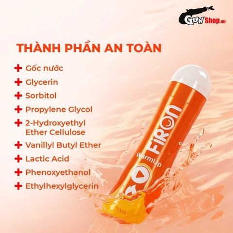  (Sales)Gel bôi trơn ấm nóng Firon Warm Up - Chai 50ml Chính hãng