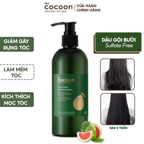 [B E B U]  Dầu Gội Bưởi Cocoon Pomelo Shampoo 500ml - Không Sulfate Và Giảm Gãy Rụng Tóc
