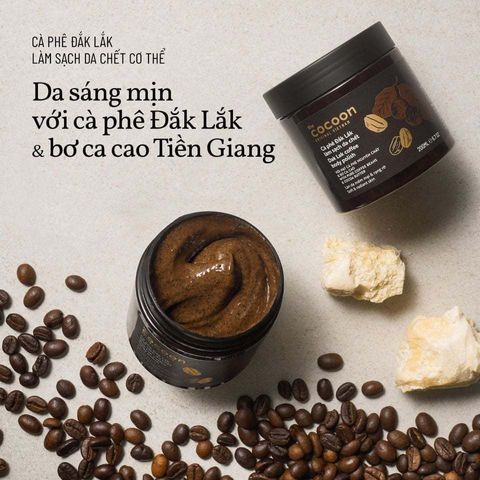 [B E B U] Tẩy Tế Bào Chết Toàn Thân Cocoon Cà Phê Đắk Lắk 200ml - Da Sạch, Sáng Mịn Chỉ Sau Vài Lần Sử Dụng