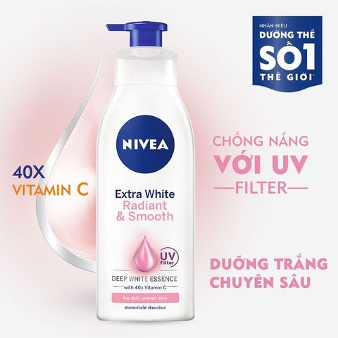 [B E B U] Sữa Dưỡng Thể Nivea Dưỡng Trắng Da Ngày và Đêm 350ml - Dưỡng Ẩm Và Làm Sáng Da Tự Nhiên