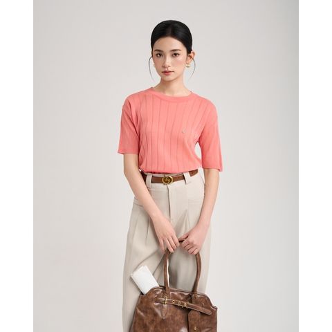[LOHNT] Áo thun nữ tay ngắn, vải sheer Hàn Quốc/ Sheer Short-Sleeve T-Shirt - LT019