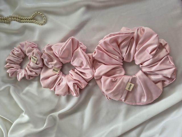 Combo 3 scrunchies hồng