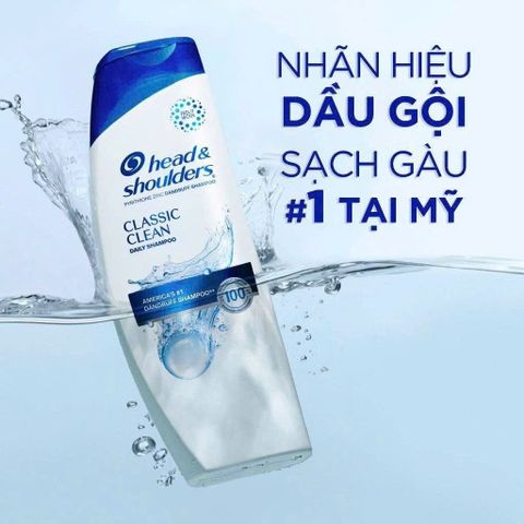 Dầu Gội Xả 2in1 Head & Shoulders Classic Clean 370ml - Sạch Gàu, Mát Da Đầu, Chăm Sóc Tóc Toàn Diện
