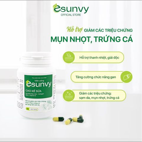 Viên Uống Ngừa Mụn ESUNVY, thảoo dượcc mát gan hộp 30 viên nang