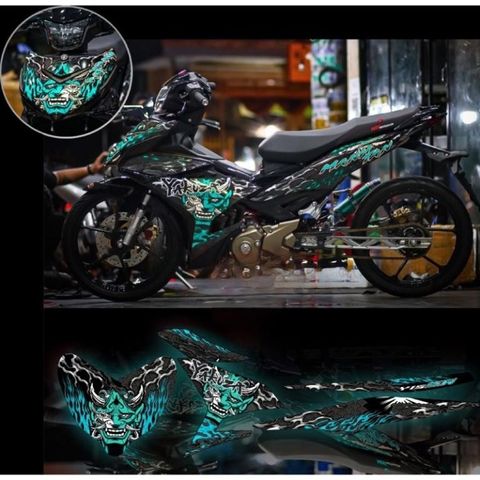 Tem trùm & tem rời exciter 150 YAKUZA xe den phối đủ màu
