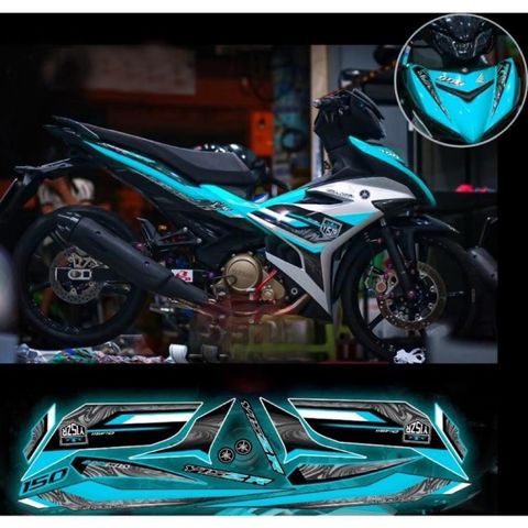 Tem rời exciter 150 mẫu Y15 bạc đen phối đủ màu