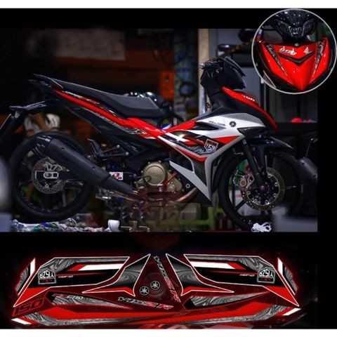 Tem rời exciter 150 mẫu Y15 bạc đen phối đủ màu