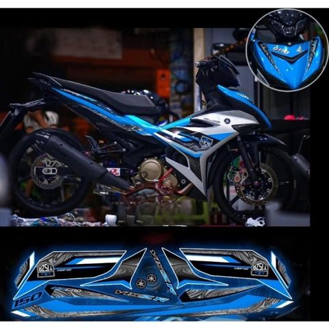 Tem rời exciter 150 mẫu Y15 bạc đen phối đủ màu