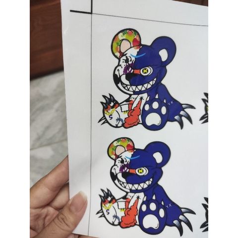 Tem Dán Sticker Gấu Quỷ Bạo Lực Ma Bé Đồng