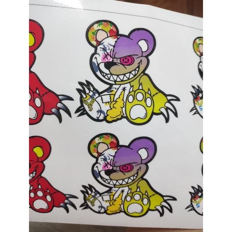 Tem Dán Sticker Gấu Quỷ Bạo Lực Ma Bé Đồng