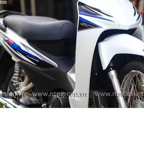 Tem Rời Dán Xe Wave  A 110 Mẫu Trắng Đen Xanh Cực Đẹp, Hàng 3 Lớp Chất Lượng Cao Quyen Decal