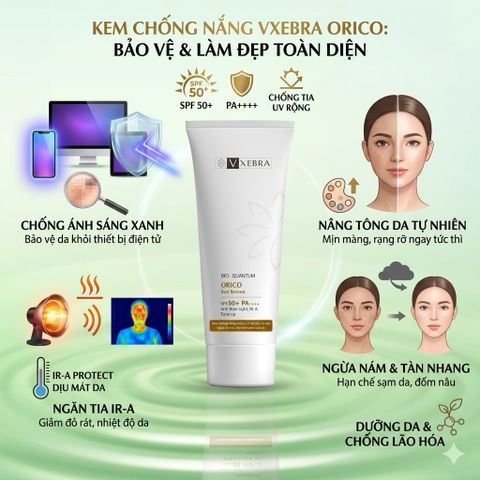 Đón nắng hè rực rỡ cùng kem chống nắng VXEBRA ORICO SPF 50+