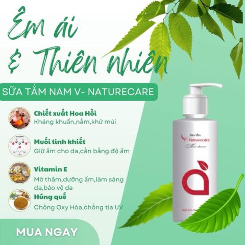[Chính hãng] Sữa tắm Nam VNaturecare 190ml - Làm sạch da, an toàn lành tính Men
