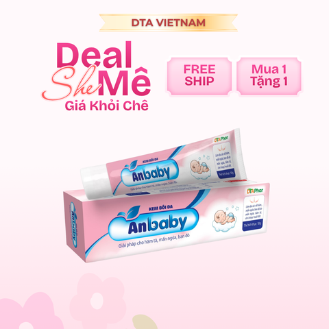 Kem Bôi Anbaby 10g - Giúp Làm Dịu Mẩn Ngứa, Ngừa Hăm Da, Phục Hồi Da Cho Trẻ Sơ Sinh, Dưỡng Ẩm Và Giữ Ẩm Da.