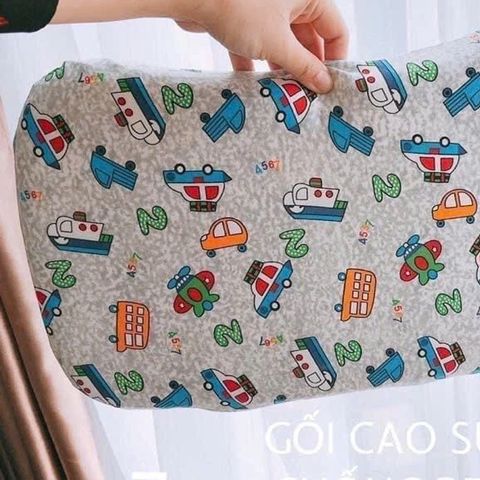 Gối nằm cao su non chống méo đầu, dùng cho bé đi học mềm mại, êm ái