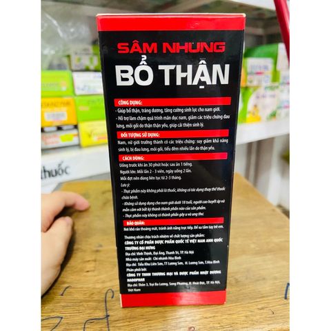 Thực phẩm Sâm Nhung Bổ Thận tăng cường sức khoẻ cho nam giới (Chai 30 viên)