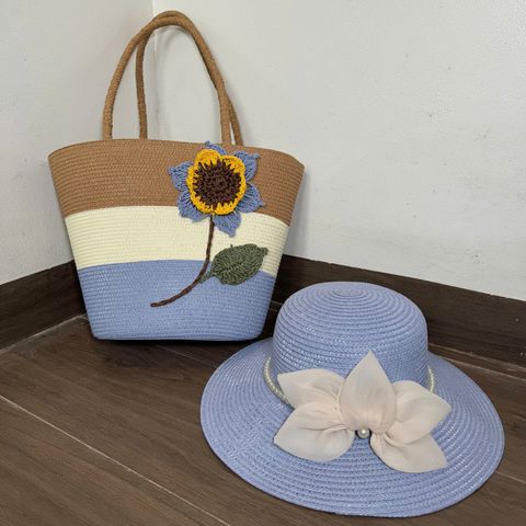 Set Túi Cói Nón Cói phong cách vintage Đi Biển Rực Rỡ Có Khóa Kéo - Túi Nữ Đeo Vai Thời Trang, Tiện Dụng Cho Picnic và Du Lịch