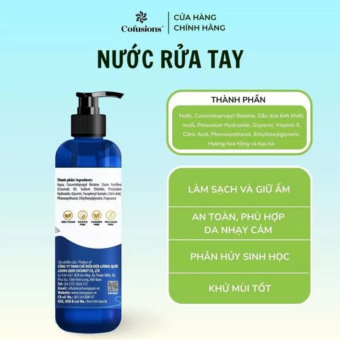 [NHÃN MỚI CFS] Nước rửa tay Cofusions hương hoa hồng 250ml