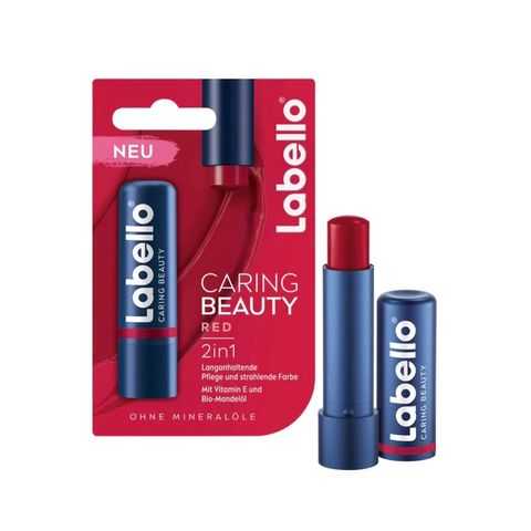 [Bill Đức] Son dưỡng môi có màu Labello Caring Beauty Red - Dưỡng Ẩm Môi Màu Đỏ Tươi Sáng