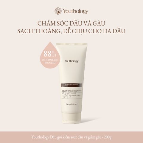 Youthology Dầu gội kiểm soát dầu và giảm gàu 200g Chăm sóc dầu và gàu Sạch thoáng, dễ chịu cho da đầu