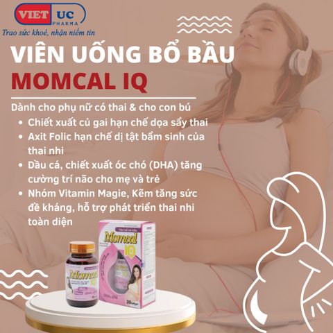 [COMBO 3 HỘP] Viên Uống Momcal IQ– Bổ Bầu, Bổ Sung Sắt, Vitamin & Khoáng Chất Cho Mẹ Bầu Và Sau Sinh