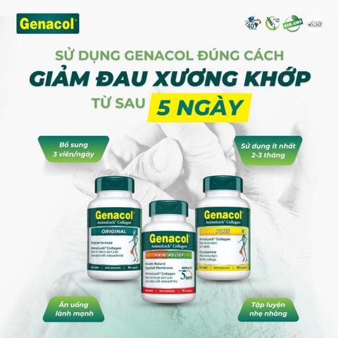 [Nhập Khẩu Canada] Viên Uống Xương Khớp Genacol Original AminoLock® Collagen Giảm Đau, Tái Tạo Sụn Khớp