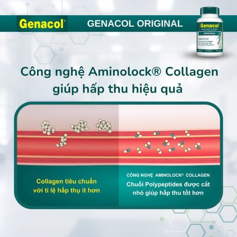 [Nhập Khẩu Canada] Viên Uống Xương Khớp Genacol Original AminoLock® Collagen Giảm Đau, Tái Tạo Sụn Khớp
