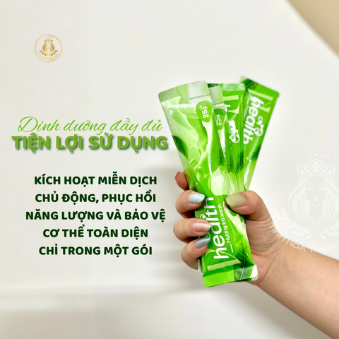 Ngũ cốc dinh dưỡng vị match VHEALTH bản nâng cấp, vị ngon hơn. Tăng cường sức khỏe, miễn dịch. Hỗ trợ tiêu hóa khỏe (20 gói x 25g/gói) 647796