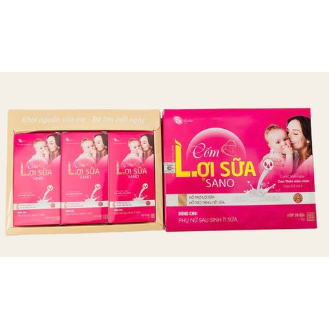 Cốm lợi sữa SANO tăng tiết sữa cho phụ nữ sau sinh (Hộp/30gói)tặng khẩu trang cho bé
