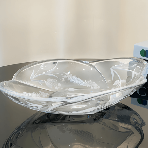 Đĩa 4 múi mài dâu 33cm Crystal Bohemia