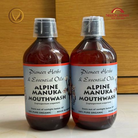 Nước súc miệng mật ong manuka Nelson Honey Alpine Manuka Mouthwash 500ml - Chính hãng New Zealand