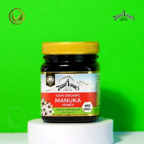 Mật ong Manuka hữu cơ MG650+ TranzAlpine 100% Organic Manuka Honey 250g