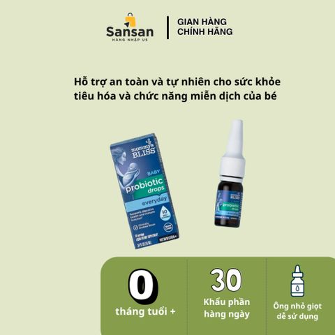 TPBVSK Men vi sinh Mommy's Bliss Baby Probiotics Drops với Vitamin D 10ml - Nội địa Mỹ