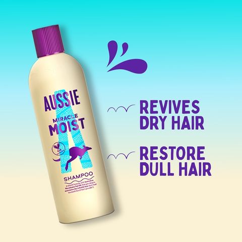 Dầu Gội Aussie giúp dưỡng ẩm làm mềm mượt tóc khô xơ, giúp tóc bồng bềnh Miracle Shampoo Moist 300ml