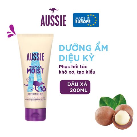 Combo gội xả Aussie giúp dưỡng ẩm làm mềm mượt tóc khô xơ, giúp tóc bồng bềnh Miracle Shampoo Moist 300ml 648008