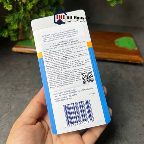 [Nhập khẩu] Son Dưỡng Môi Chống Nắng Cancer Council Ultra Sunscreen Lip Balm SPF50+ 4g.