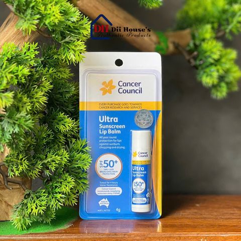 [Nhập khẩu] Son Dưỡng Môi Chống Nắng Cancer Council Ultra Sunscreen Lip Balm SPF50+ 4g.